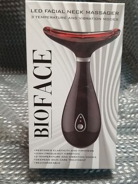 LED Facial Neck Massager - Black with Red Accent